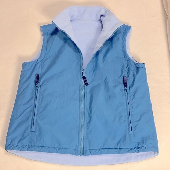 Vintage‎ Blue Vest reversible Water Resistant Fleece lined Size Medium - Picture 1 of 7